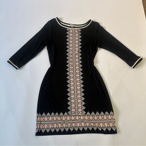 Studio M Black Dress with Pink Geometric Design
